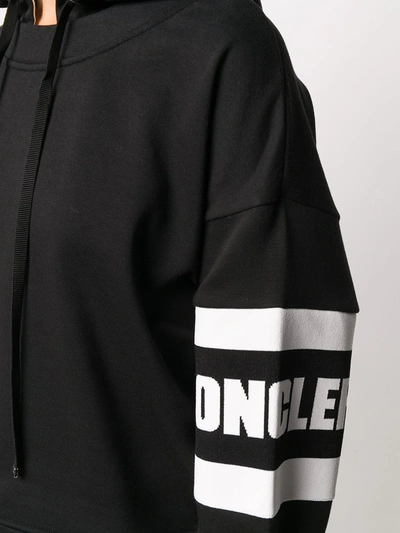 Shop Moncler Logo Detail Hoodie In Black