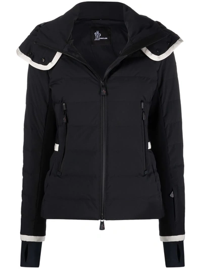 Shop Moncler Lamoura Padded Contrast-trim Ski Jacket In Black