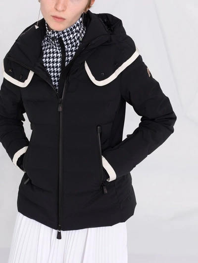 Shop Moncler Lamoura Padded Contrast-trim Ski Jacket In Black