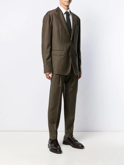 DSQUARED2 CHECKED FORMAL SUIT - 棕色