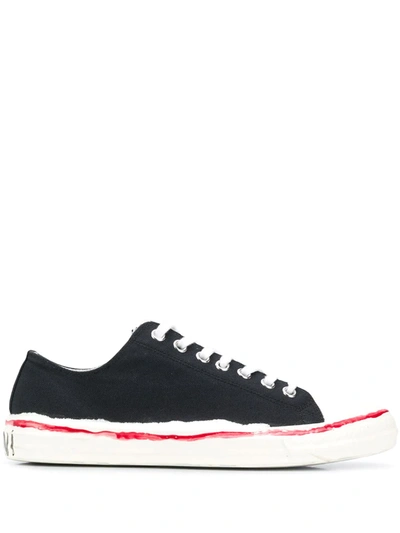 Shop Marni Distressed Sneakers In Black