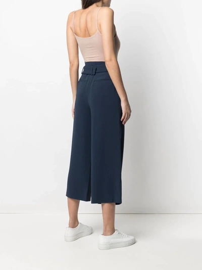 Shop Michael Michael Kors Belted Cropped Trousers In Blue