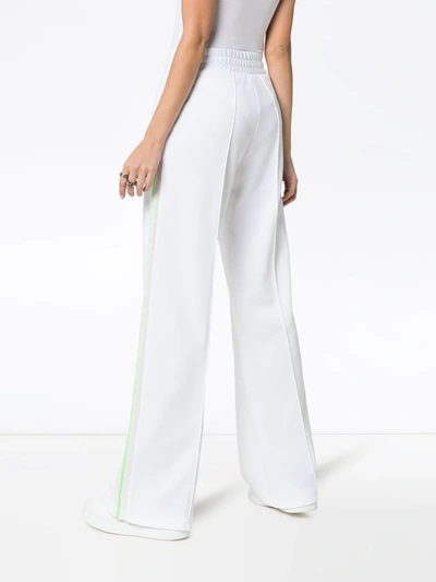 Shop Off-white Wide Leg Side Stripe Track Pants In White