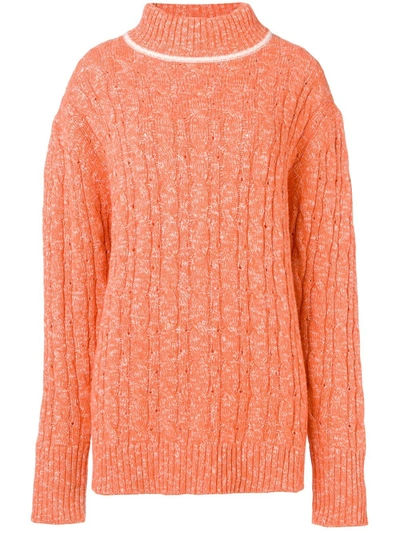 Shop Cashmere In Love Cable Knit Sweater In Orange