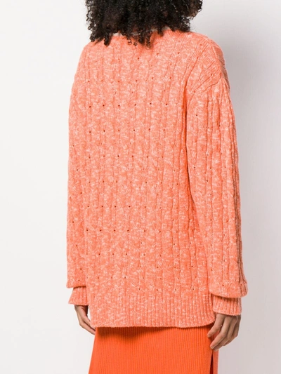 Cashmere In Love Cable Knit Sweater In Orange