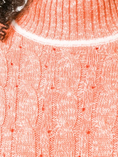 Cashmere In Love Cable Knit Sweater In Orange