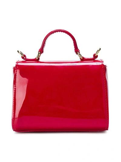 Shop Dolce & Gabbana Varnished Logo Bag In Red