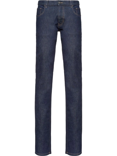 Shop Prada Slim-fit Mid-rise Jeans In Blue