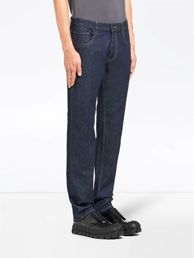 Shop Prada Slim-fit Mid-rise Jeans In Blue