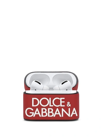 Shop Dolce & Gabbana Airpods Pro Logo Case In Red