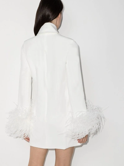 Shop 16arlington Michelle Feather-trim Mini Dress In White