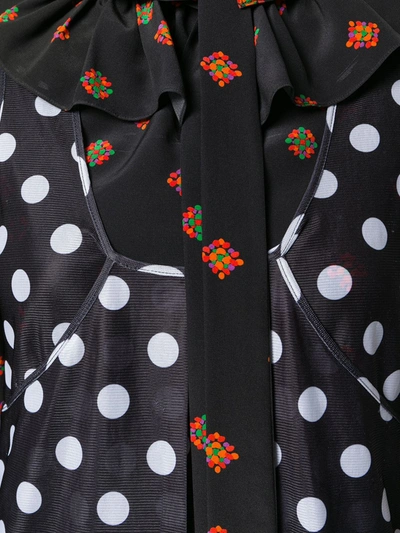 Shop Jw Anderson Polka Dot And Floral Print Dress In Black