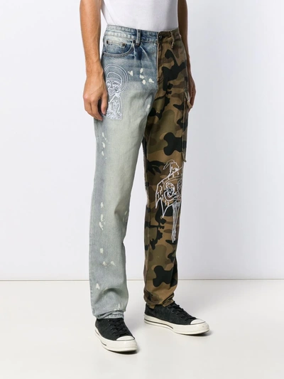 Haculla Mens Asymmetric Camo Denim Jeans In Blue | ModeSens