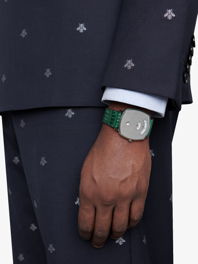 Shop Gucci Grip Watch In Green