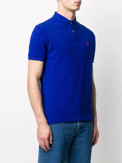 Shop Polo Ralph Lauren Piqué Polo Shirt In Blue
