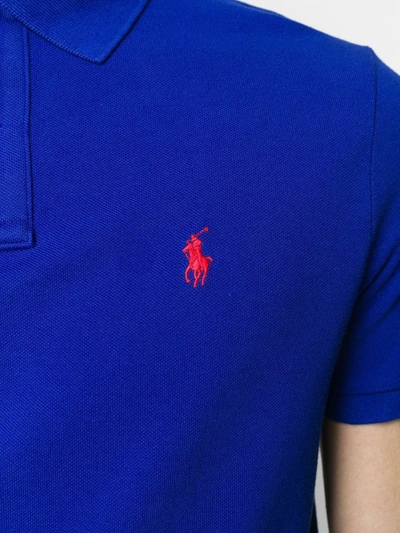 Shop Polo Ralph Lauren Piqué Polo Shirt In Blue