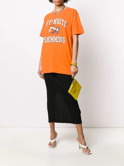 Shop Off-white Swimming T-shirt In Orange