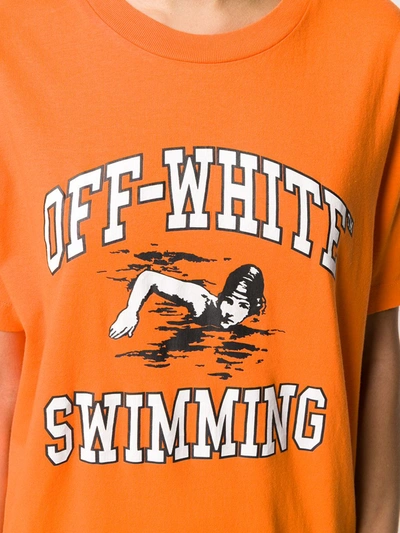 Shop Off-white Swimming T-shirt In Orange