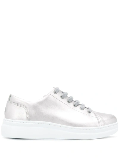 Camper Runner Up Metallic Trainers In Silver