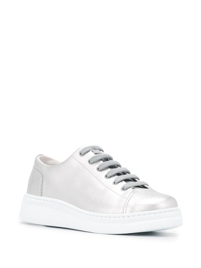 Camper Runner Up Metallic Trainers In Silver