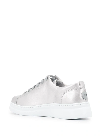 Camper Runner Up Metallic Trainers In Silver