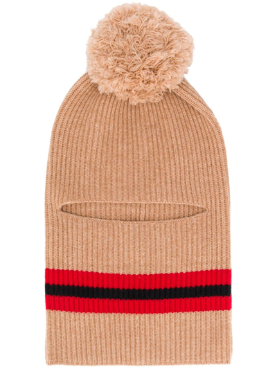 Shop Cashmere In Love Wira Pompom Balaclava Hat In Neutrals