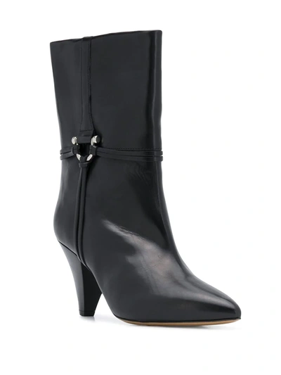 Isabel Marant Angular Wide Ankle Boots In Black