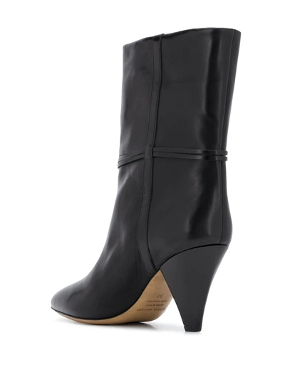 Isabel Marant Angular Wide Ankle Boots In Black