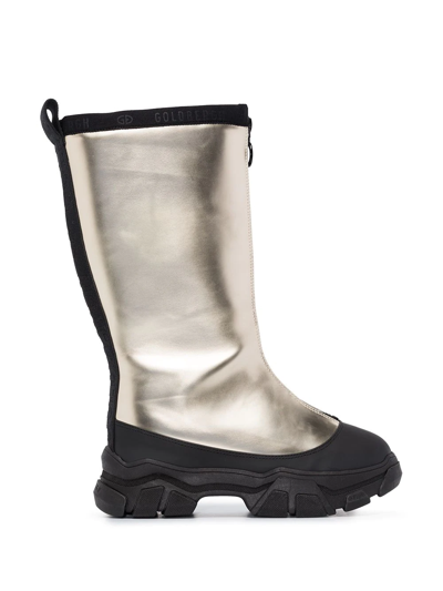 Shop Goldbergh Sturdy Metallic Snow Boots In Gold