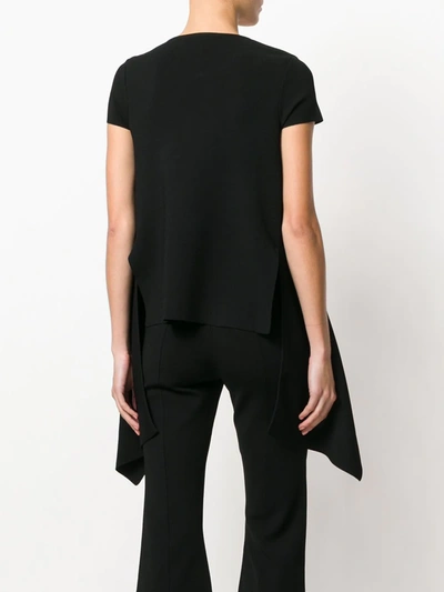 Shop Stella Mccartney Compact Knit Handkerchief T-shirt In Black