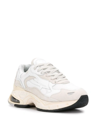 Shop Premiata Sharky Panelled Sneakers In White