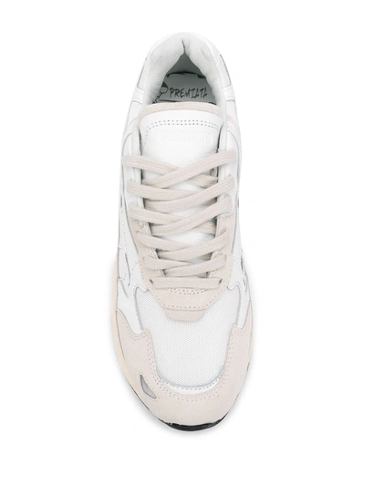 Shop Premiata Sharky Panelled Sneakers In White