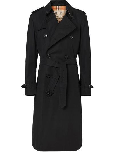 Shop Burberry Kensington Heritage Belted Trench Coat In Black