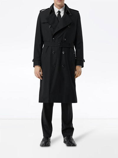 Shop Burberry Kensington Heritage Belted Trench Coat In Black