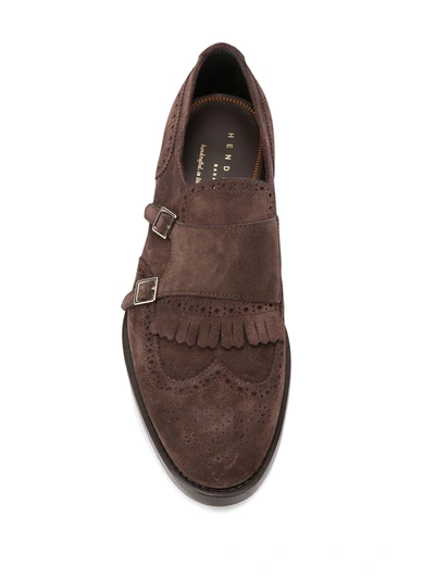 Shop Henderson Baracco Monk Strap Shoes In Brown