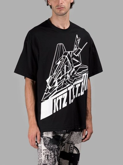 Shop Ktz  Black T-shirt With White Print