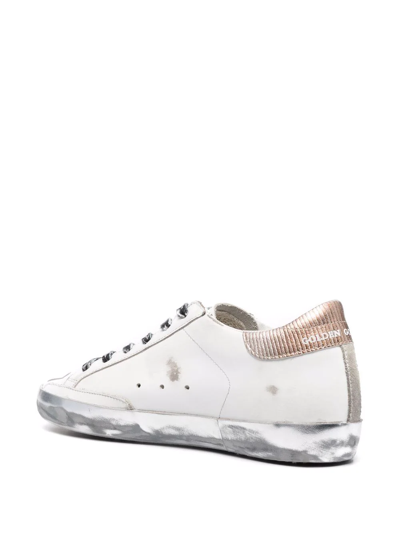 Golden Goose Super-star Love Print Sneakers In White