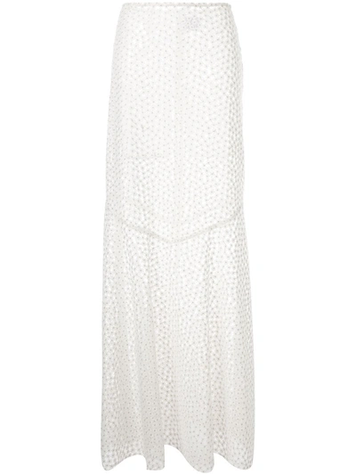 Shop Macgraw Embroidered Majestic Skirt In White