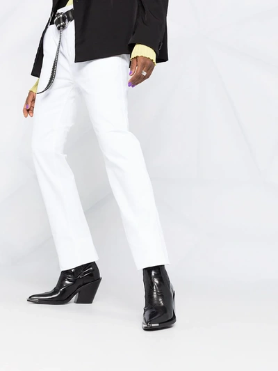 Shop Haider Ackermann Straight-leg Cotton Trousers In White