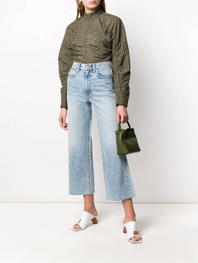 Slvrlake Grace Cropped Frayed High-rise Wide-leg Jeans In Blue