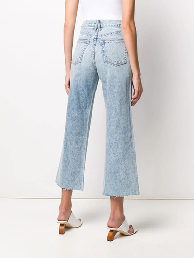 Shop Slvrlake Mid Rise Cropped Jeans In Blue