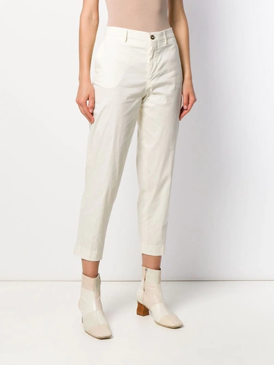 Shop Berwich Chicca Cropped Trousers In White