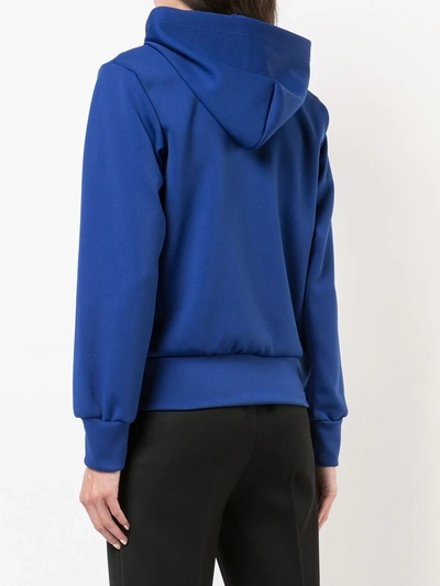 Shop Comme Des Garçons Play Heart Logo Hoodie In Blue