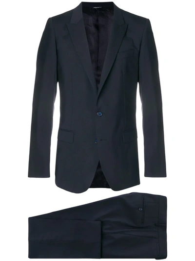 Shop Dolce & Gabbana Martini-fit Single-breasted Suit In Blue