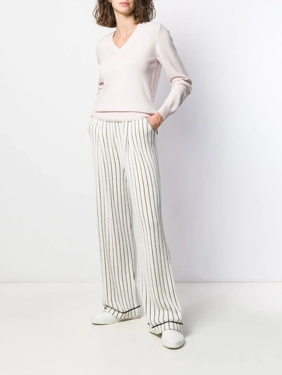 Shop Barrie V-neck Cashmere Sweater In Pink