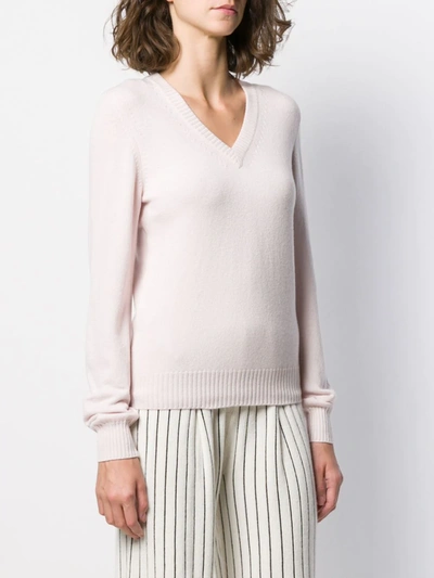 Shop Barrie V-neck Cashmere Sweater In Pink