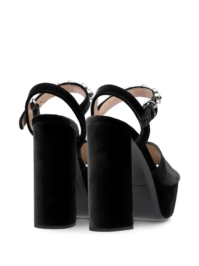 Miu Miu Crystal-embellished 130mm Sandals In Black