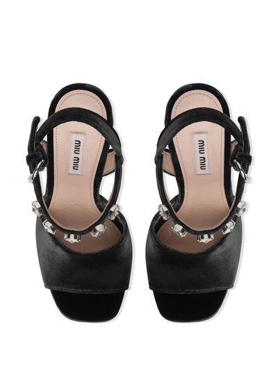 Miu Miu Crystal-embellished 130mm Sandals In Black