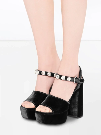 Miu Miu Crystal-embellished 130mm Sandals In Black