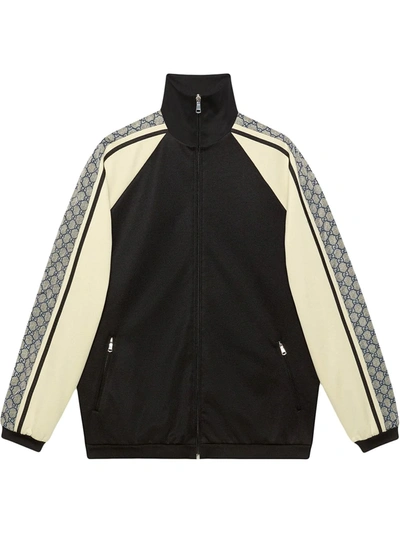 Shop Gucci Oversize Technical Jersey Jacket In Black